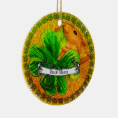 Iers shamrock Mouse Ceramic Ornament (Rechts)