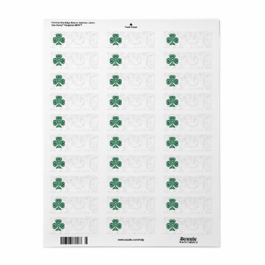 IERS SHAMROCK SYMBOOL ADRESETIKETTEN ETIKET (Full Sheet)