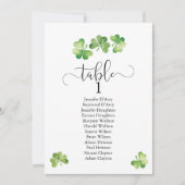 Iers shamrock trouwtafelplan, zitkaart kaart (Voorkant)