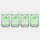 Iers Sláinte Lucky Shamrocks Ontwerp Gepersonalise Blikvorm Glas (Achterkant)