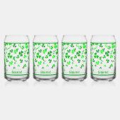 Iers Sláinte Lucky Shamrocks Ontwerp Gepersonalise Blikvorm Glas (Voorkant)
