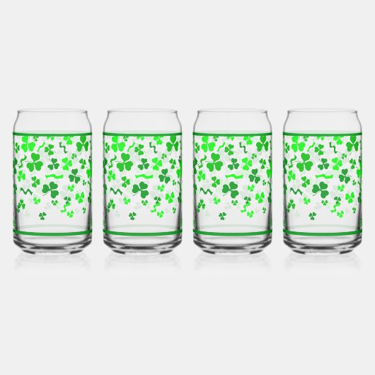 Iers Sláinte Lucky Shamrocks Ontwerp Gepersonalise Blikvorm Glas (Links)