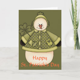 Iers Snowman d2 St. Patrick's Day Wenskaart Kaart
