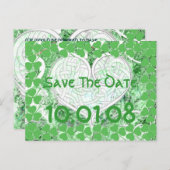 Iers sparen de Datum - Onderdruk-Grunged Aankondigingskaart (Voorkant / Achterkant)