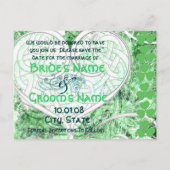 Iers sparen de Datum - Onderdruk-Grunged Aankondigingskaart (Achterkant)