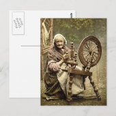 Iers spinner- en draaiwiel. Co. Galway, Irel Briefkaart (Voorkant / Achterkant)