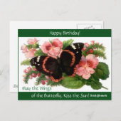 Iers spreekwoord Happy Birthday Butterfly PC Brief Briefkaart (Voorkant / Achterkant)
