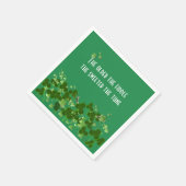 Iers spreekwoord op groen met shamrocks servet (Hoek)