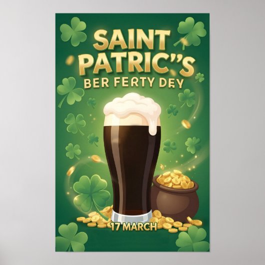 Iers St. Patrick-feest Bierfestival Poster (Voorkant)