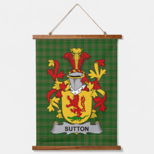 Iers Sutton Wapen Familie Crest Hangend Wandkleed