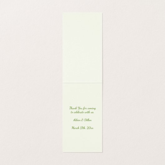 Iers swirly shamrock Tafelnummer Visitekaartje (Binnenkant ongevouwen)