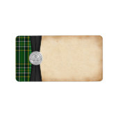 Iers Tartan Claddagh Bruiloft Blank Adres Label (Voorkant)