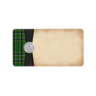 Iers Tartan Claddagh Bruiloft Blank Adres Label