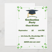 Iers thema afstudeerfeest uitnodiging (Voorkant / Achterkant)