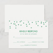 Iers thema klaverconfetti | Huwelijksreactie RSVP Kaartje (Voorkant / Achterkant)