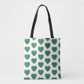 Iers-thema met groen tartan hartpatroon tote bag (Voorkant)