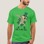 Iers tot op het bot dabbing skelet leprechaun t-shirt (Voorkant)