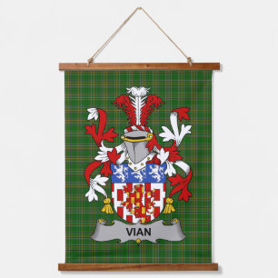 Iers Vian Wapen Familie Crest Hangend Wandkleed