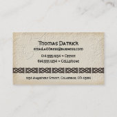 Iers Visitekaartje : Celtisch symbool en balk (Achterkant)