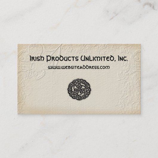 Iers Visitekaartje : Celtisch symbool en balk (Voorkant)