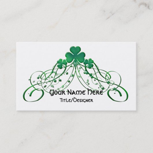 Iers Visitekaartje : Ierse klaver en wijnstokken D (Voorkant)