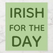 Iers voor de dag wijn etiket (Enkel label)