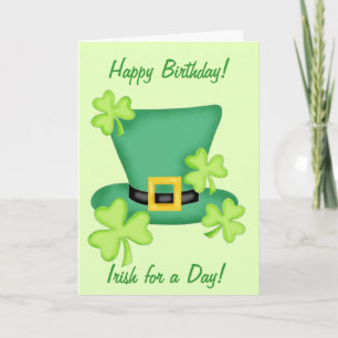 Iers voor een Dag Happy Birthday Shamrock Kaart