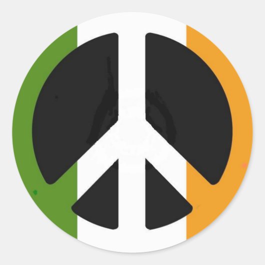 Iers Vredesbord Ronde Sticker (Voorkant)