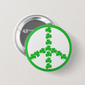 Iers vredesshamrock ronde button 5,7 cm (Voorkant /achterkant)