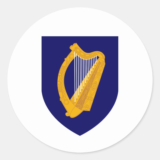 Iers wapenschild, Republiek Ierland Ronde Sticker (Voorkant)