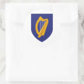 Iers wapenschild ronde sticker (Tas)
