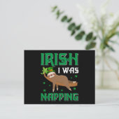 Iers was de Naping Sloth St Patricks Day Briefkaart (Staand voorkant)