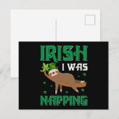 Iers was de Naping Sloth St Patricks Day Briefkaart (Voorkant / Achterkant)