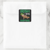 Iers was de Naping Sloth St Patricks Day Vierkante Sticker (Tas)