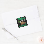 Iers was de Naping Sloth St Patricks Day Vierkante Sticker (Envelop)