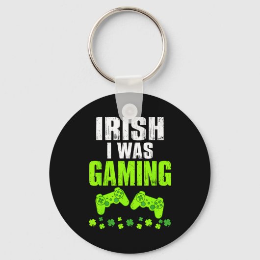 Iers was gamen st. patricksdag grappige gamer sleutelhanger (Voorkant)