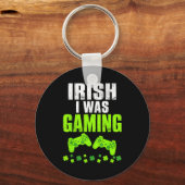 Iers was gamen st. patricksdag grappige gamer sleutelhanger (Voorkant)