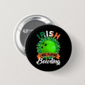 Iers Was Ik Bowling Shamrocks Saint Patric Ronde Button 5,7 Cm (Voorkant /achterkant)