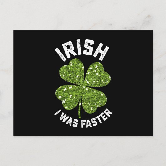 Iers was ik sneller op St Patrick's Day Briefkaart (Voorkant)