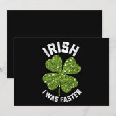 Iers was ik sneller op St Patrick's Day Kaart (Voorkant / Achterkant)