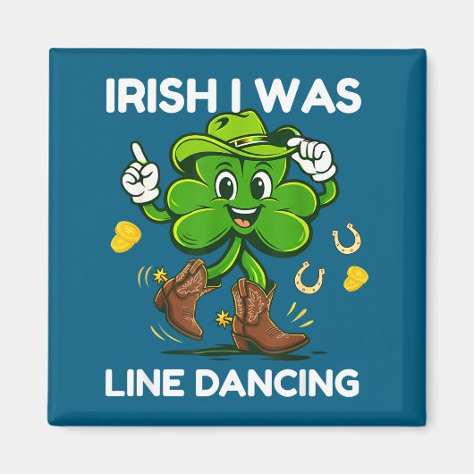 Iers was lijn dansen grappig st patricks dag magneet (Voorkant)