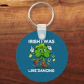 Iers was lijn dansen grappig st patricks dag sleutelhanger (Voorkant)
