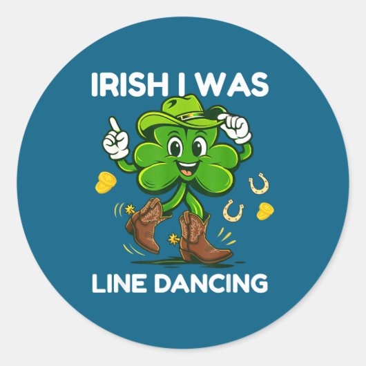Iers was linedansen grappige st patricks dag ronde sticker (Voorkant)