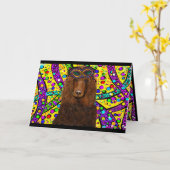 Iers waterspaniel kaart (Gele Bloem)