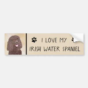 Iers waterspaniel schilderen - Oorspronkelijke hon Bumpersticker