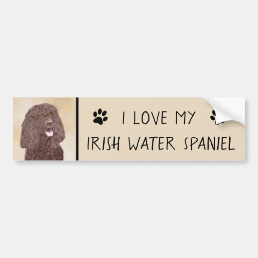Iers waterspaniel schilderen - Oorspronkelijke hon Bumpersticker (Voorkant)