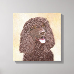 Iers waterspaniel schilderen - Oorspronkelijke hon Canvas Afdruk