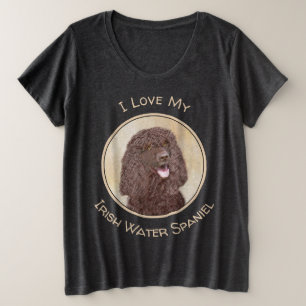 Iers waterspaniel schilderen - Oorspronkelijke hon Grote Maat T-shirt