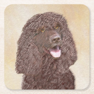 Iers waterspaniel schilderen - Oorspronkelijke hon Kartonnen Onderzetters