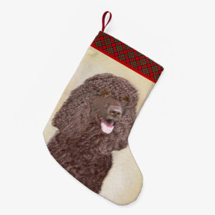 Iers waterspaniel schilderen - Oorspronkelijke hon Kleine Kerstsok